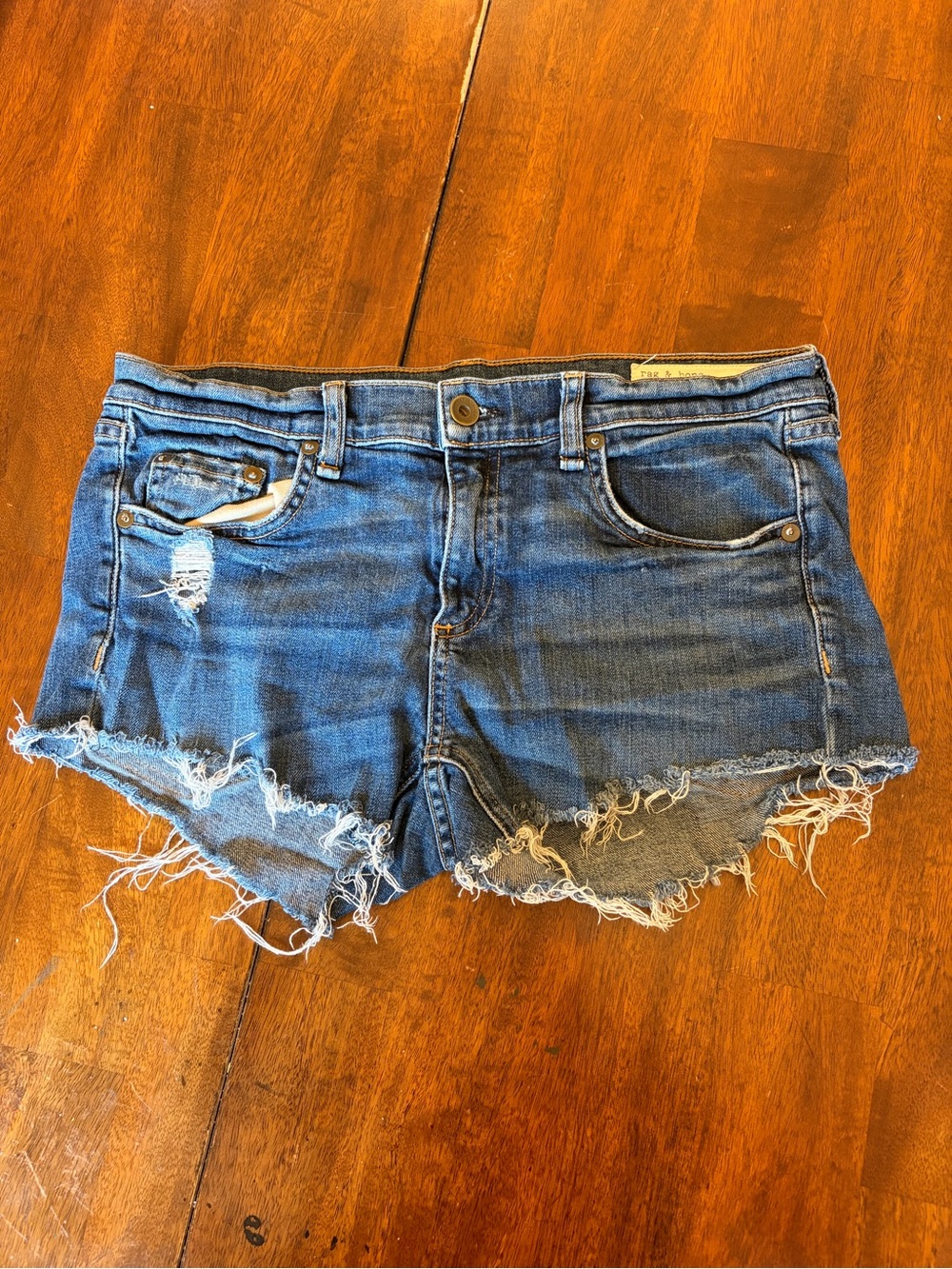 rag & bone Mabel Cutoff Distressed Denim Jean Shorts Frayed Hem Size 28